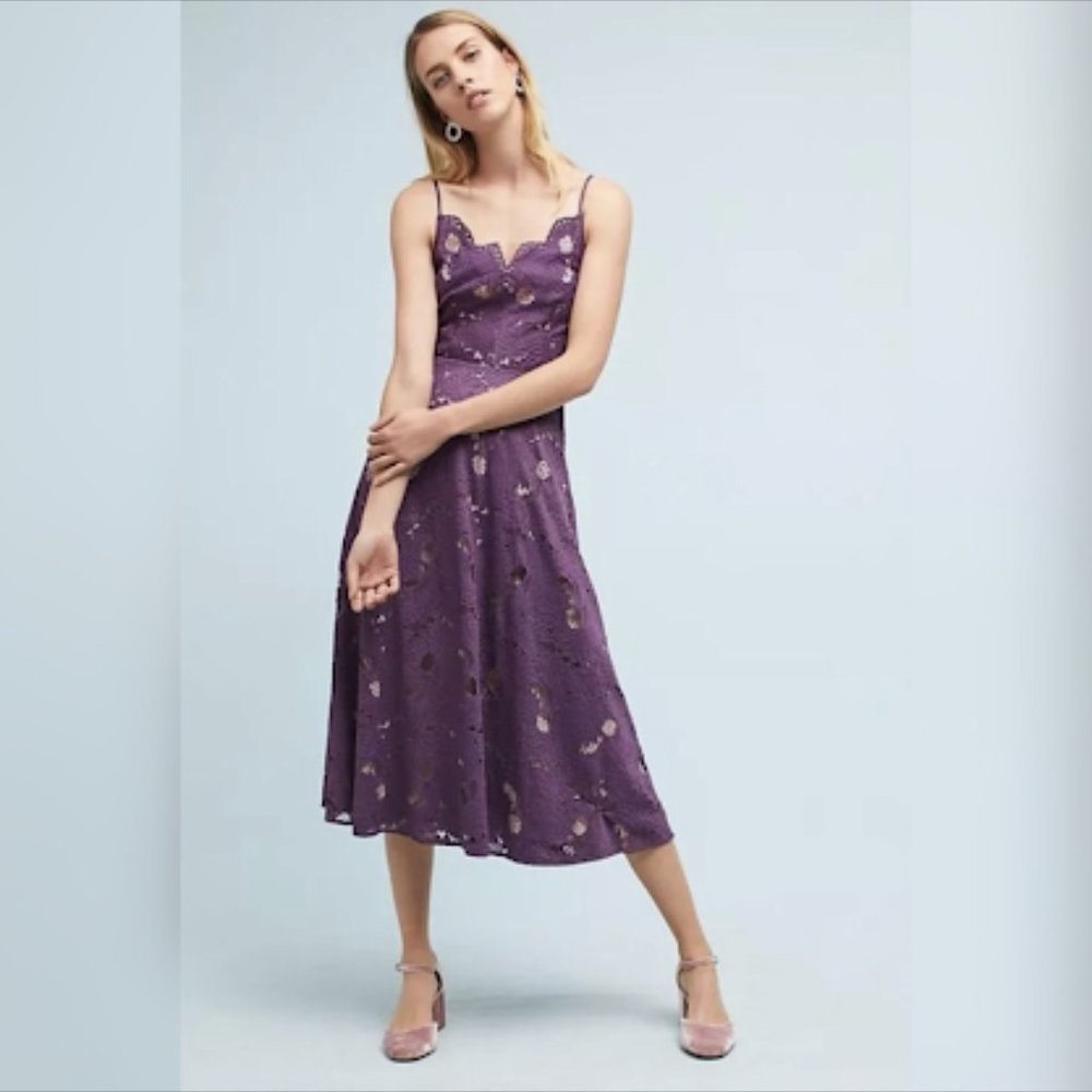 Anthropologie Moulinette Souers Scalloped Lace Dress